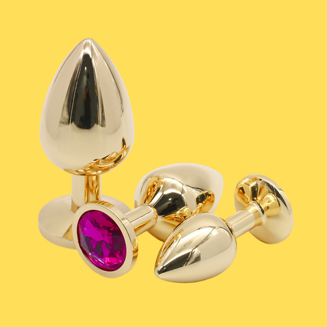 UM-PL001G Gold Metal Anal Plug - Round Shape
