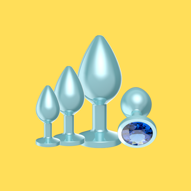 UM-GPL043BLU Dazzling Blue Metal Anal Butt Plug