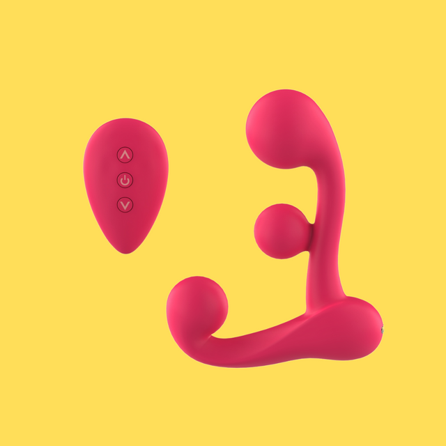 UM-SC005 Double Ball Vibrating Anal Massager with Remote Control