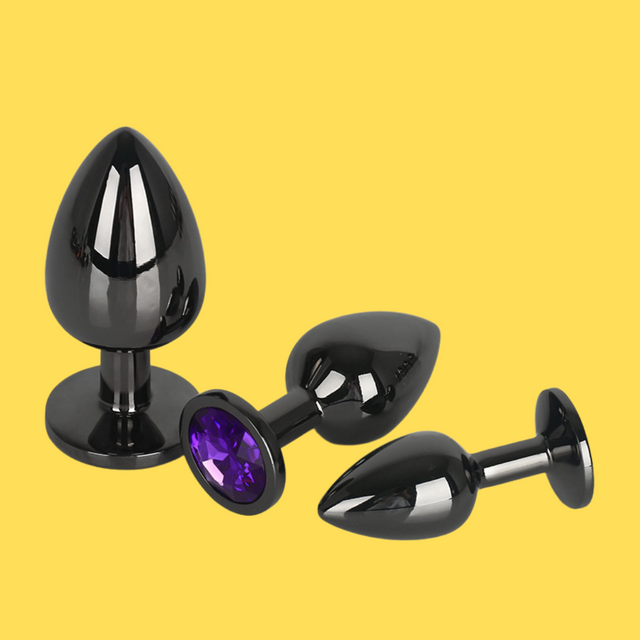 UM-PL001BLK Black Metal Anal Plug