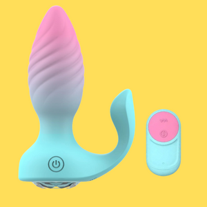 UM-YA028 Double Vibrating Anal Butt Plug with Remote Control