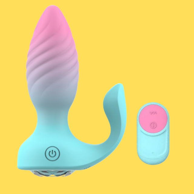 UM-YA028 Double Vibrating Anal Butt Plug with Remote Control