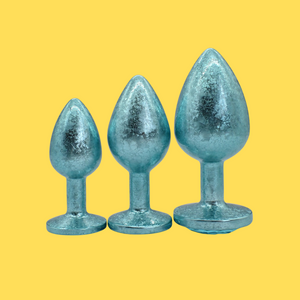 UM-PL027 Snowflake Blue Metal Anal Butt Plug
