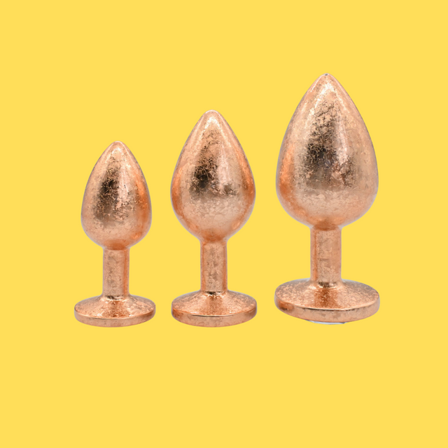 UM-PL027RG Snowflake Rose Gold Metal Anal Butt Plug